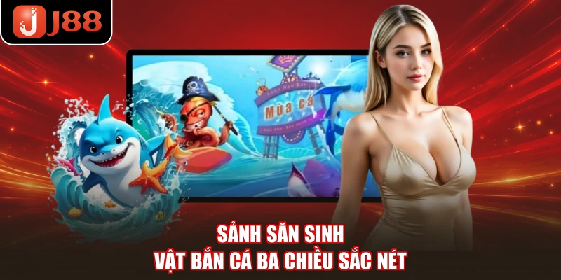 Sảnh săn sinh vật bắn cá ba chiều sắc nét